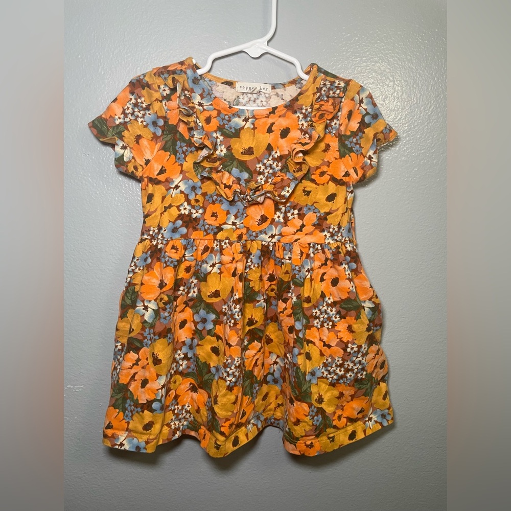 Copper Key Vibrant Floral Dress